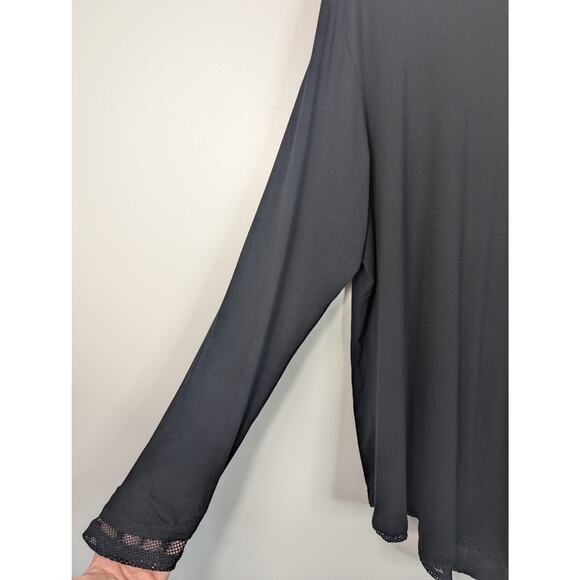 Killstar Black Manticore Asymmetrical Long Sleeve Mesh Tunic Top - Picture 3 of 11